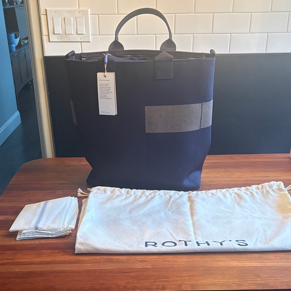 Rothy's The Carryall, NWT, Navy + Tan - Picture 2 of 8